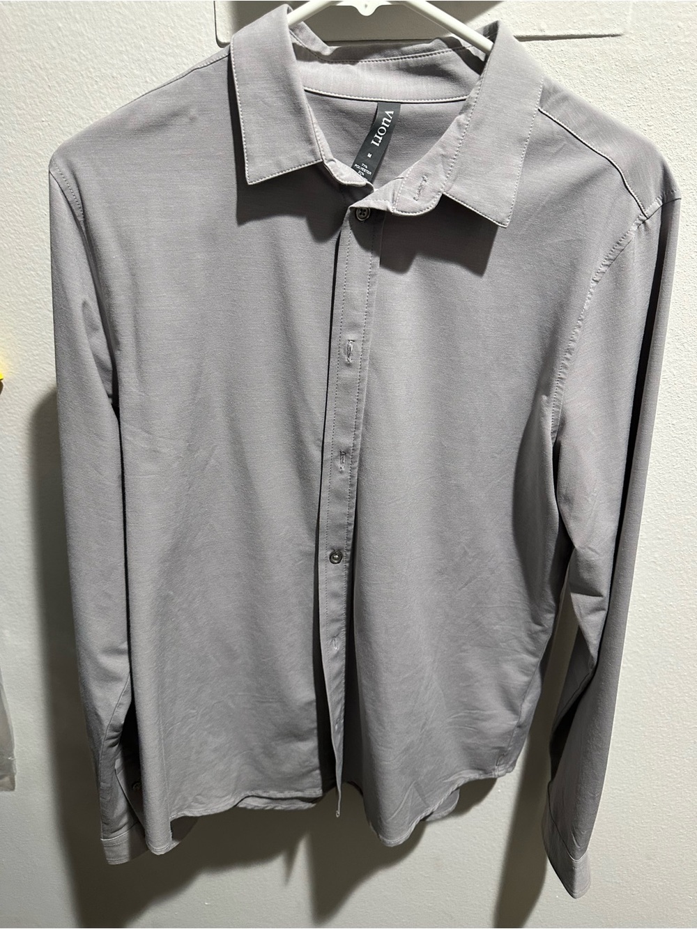 Vuori Men's Light Gray Dress Shirt - Long Sleeve Button-Up